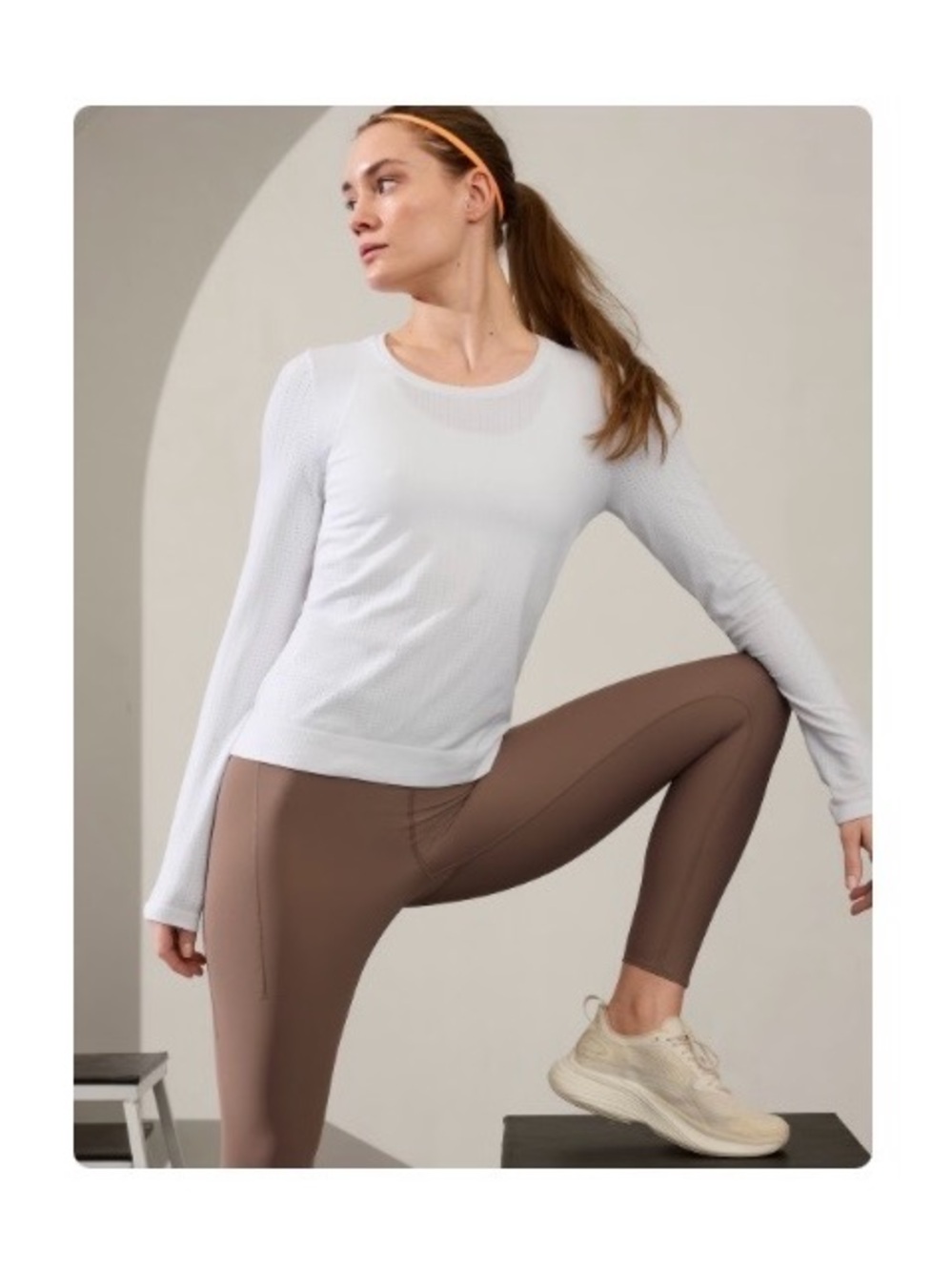 Athleta In Motion Seamless Long Sleeve Top - Bright White